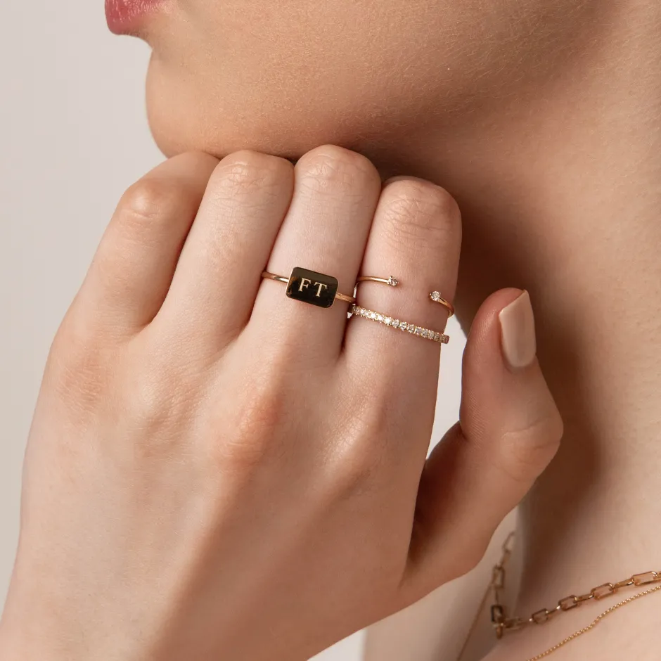 Outlet Diamond Open Stacker Ring in 10k Gold Bridal Gifts | Under $300