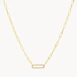 Clearance Diamond Paperclip Chain Necklace in 10k Gold Best Selling Gifts | Gifts For Her