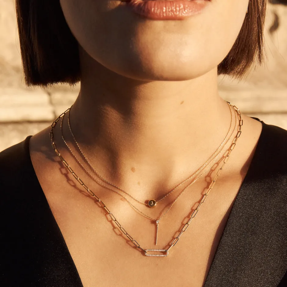 Clearance Diamond Paperclip Chain Necklace in 10k Gold Best Selling Gifts | Gifts For Her