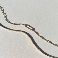 Clearance Diamond Paperclip Chain Necklace in 10k Gold Best Selling Gifts | Gifts For Her