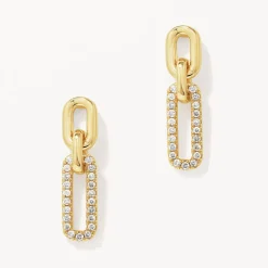 Best Diamond Paperclip Drop Earrings in 10k Gold Natural Diamonds | 10k Gold