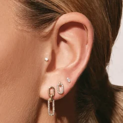 Best Diamond Paperclip Drop Earrings in 10k Gold Natural Diamonds | 10k Gold