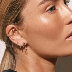 Best Diamond Paperclip Drop Earrings in 10k Gold Natural Diamonds | 10k Gold
