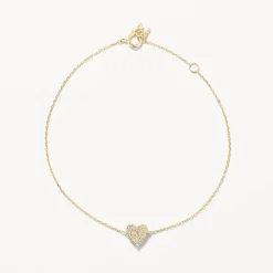 Hot Diamond Pave Heart Bracelet in 10k Gold Best Selling Gifts | Gifts For Her