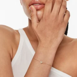 Hot Diamond Pave Heart Bracelet in 10k Gold Best Selling Gifts | Gifts For Her