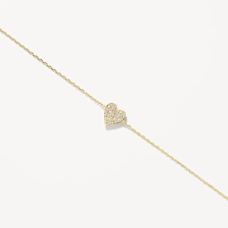 Hot Diamond Pave Heart Bracelet in 10k Gold Best Selling Gifts | Gifts For Her