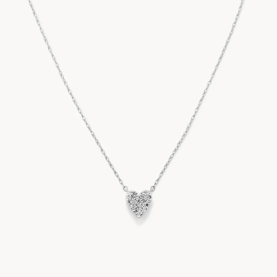 Fashion Diamond Pave Heart Necklace in Silver Best Selling Gifts | Gifts For Her