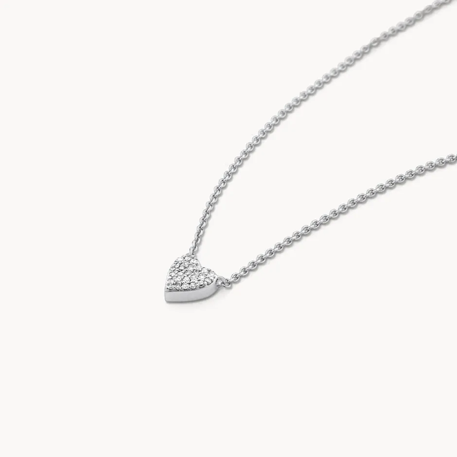 Fashion Diamond Pave Heart Necklace in Silver Best Selling Gifts | Gifts For Her