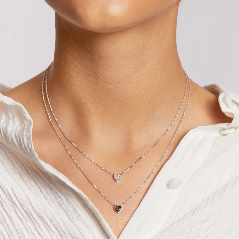 Fashion Diamond Pave Heart Necklace in Silver Best Selling Gifts | Gifts For Her