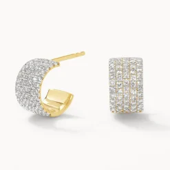 Hot Diamond Pave Huggie Earrings in 10k Gold Best Selling Gifts | Gifts For Her