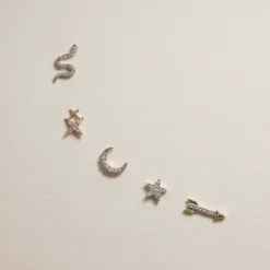 Discount Diamond Star Helix Single Stud Earring in 10k Gold Symbolic Jewellery | Natural Diamonds