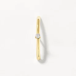 Online Diamond Suspender Bar Single Earring in 10k Gold Natural Diamonds | 10k Gold