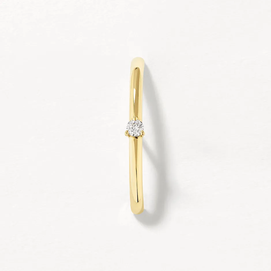 Online Diamond Suspender Bar Single Earring in 10k Gold Natural Diamonds | 10k Gold