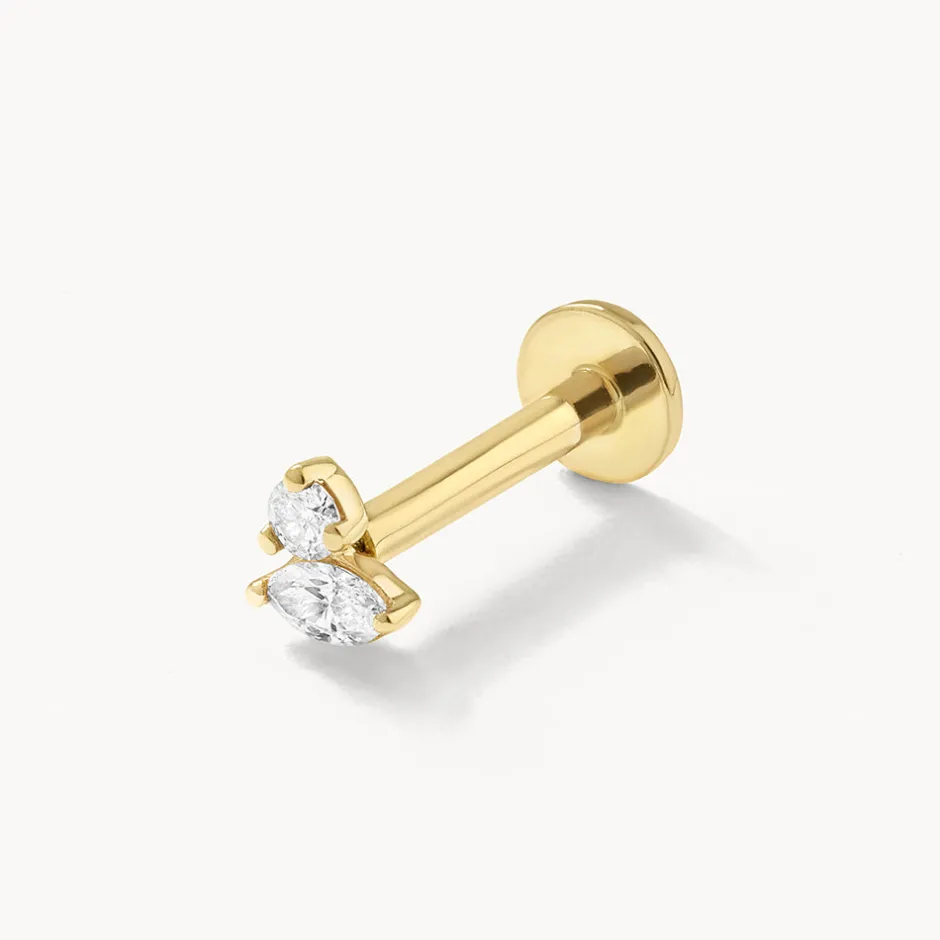 Discount Diamond Toi Et Moi Helix Single Stud Earring in 10k Gold Natural Diamonds | 10k Gold