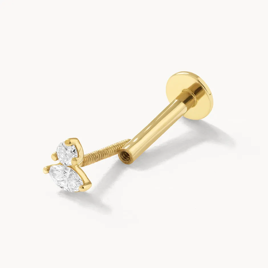 Discount Diamond Toi Et Moi Helix Single Stud Earring in 10k Gold Natural Diamonds | 10k Gold