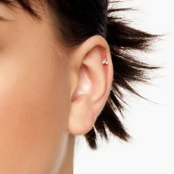 Discount Diamond Toi Et Moi Helix Single Stud Earring in 10k Gold Natural Diamonds | 10k Gold