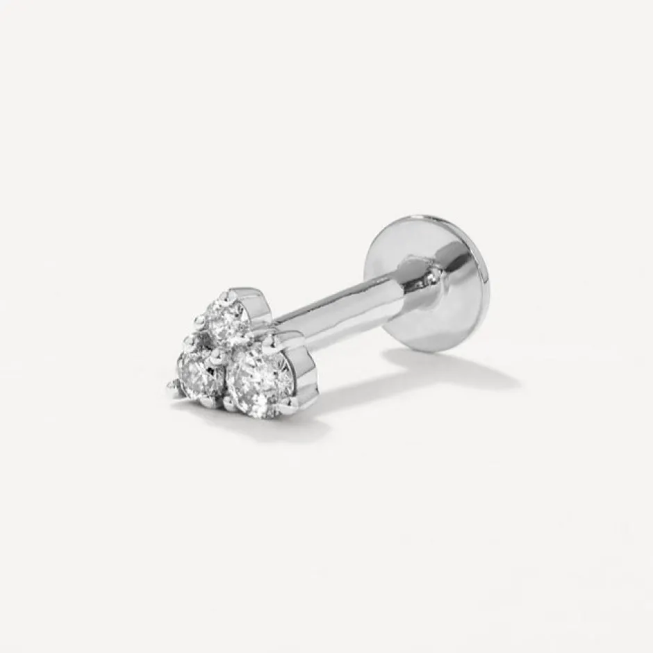 Discount Diamond Trio Helix Single Stud Earring in Silver Gifts For Him | Bridal Gifts