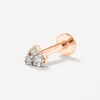 Hot Diamond Trio Helix Single Stud Earring in 10k Rose Gold Natural Diamonds | 10k Rose Gold