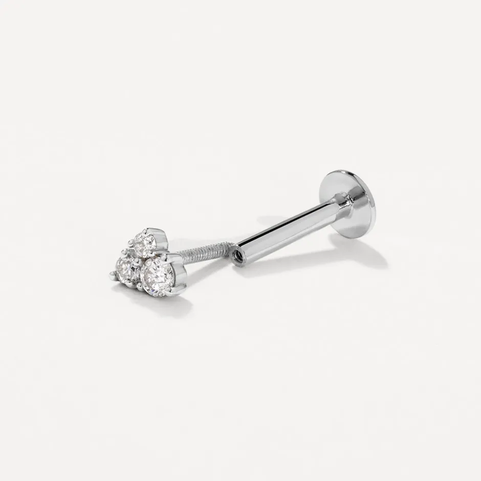 Discount Diamond Trio Helix Single Stud Earring in Silver Gifts For Him | Bridal Gifts