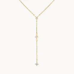 Fashion Diamond Trio Lariat Necklace in 10k Gold Best Selling Gifts | Natural Diamonds