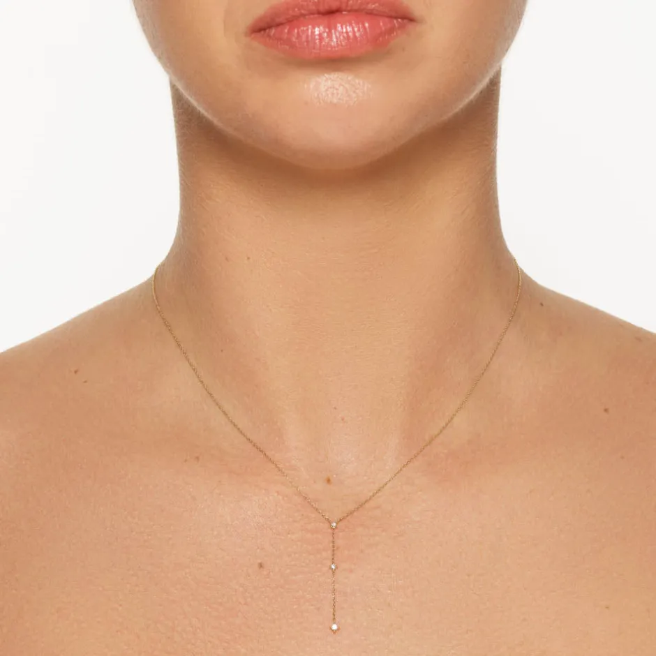 Fashion Diamond Trio Lariat Necklace in 10k Gold Best Selling Gifts | Natural Diamonds