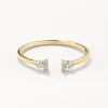 Clearance Diamond Trio Open Stacker Ring in 10k Gold Under $500 | Natural Diamonds