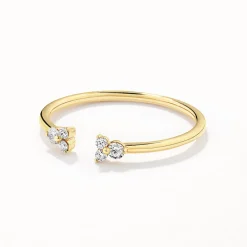 Clearance Diamond Trio Open Stacker Ring in 10k Gold Under $500 | Natural Diamonds