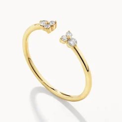 Clearance Diamond Trio Open Stacker Ring in 10k Gold Under $500 | Natural Diamonds