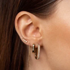 New Diamond Triple Stud Earrings in 10k Gold Bridal Gifts | Best Friend Gifts