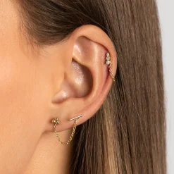 New Diamond Triple Stud Earrings in 10k Gold Bridal Gifts | Best Friend Gifts