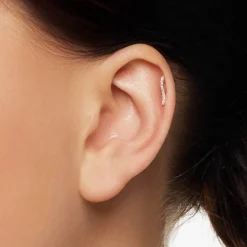 Hot Diamond Wave Helix Single Stud Earring in 10k Gold Best Selling Gifts | Natural Diamonds
