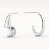 Fashion Dome Half Hoop Stud Earrings in Silver 925 Sterling Silver | Earrings