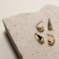 Best Dome Hoop Stud Earrings in Gold 18k Fine Gold Plated | Earrings