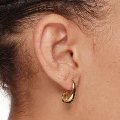 Best Dome Hoop Stud Earrings in Gold 18k Fine Gold Plated | Earrings