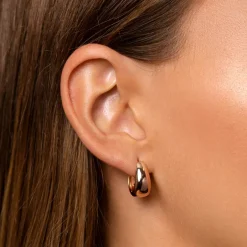 Outlet Dome Huggie Hoops in Rose Gold 18k Fine Rose Gold Plated | Earrings