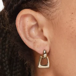 Best Doorknocker Hoop Stud Earrings in Gold 18k Fine Gold Plated | Earrings