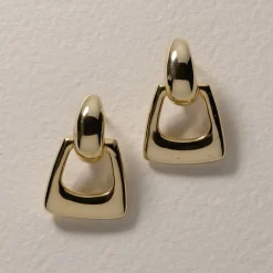 Best Doorknocker Hoop Stud Earrings in Gold 18k Fine Gold Plated | Earrings