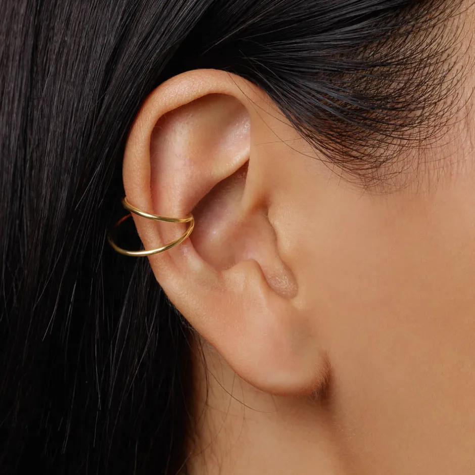 Best Double Band Single Ear Cuff in 10k Gold 10k Gold | Earrings