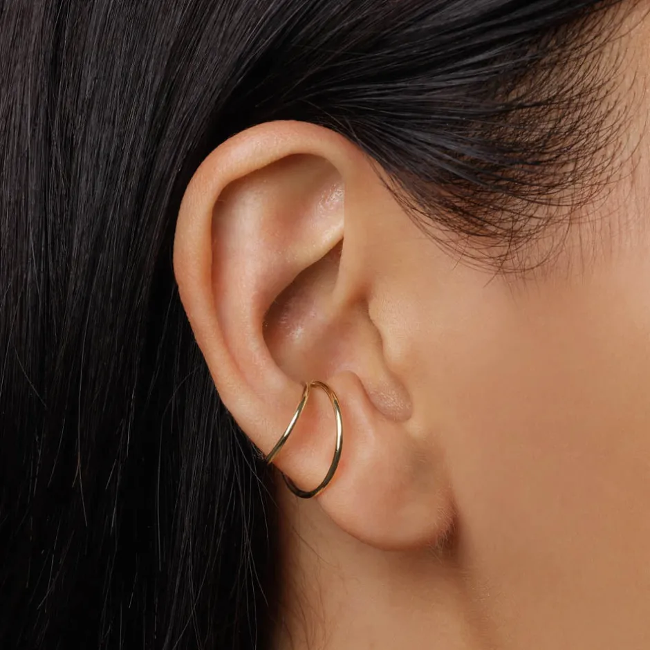 Best Double Band Single Ear Cuff in 10k Gold 10k Gold | Earrings
