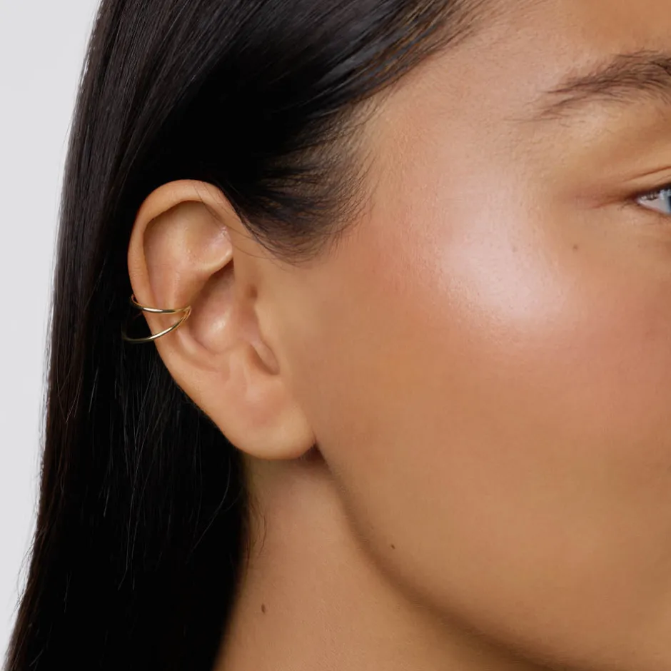 Best Double Band Single Ear Cuff in 10k Gold 10k Gold | Earrings
