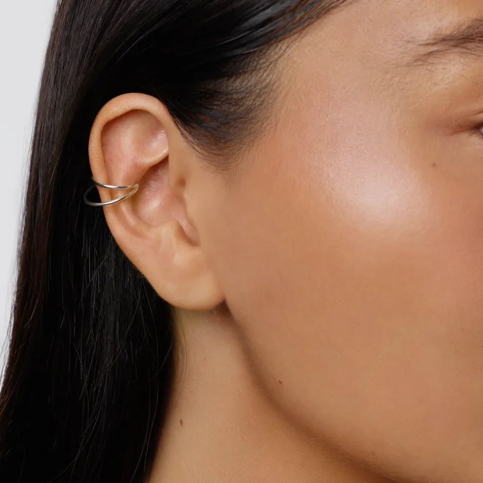 Best Double Band Single Ear Cuff in 10k Gold 10k Gold | Earrings