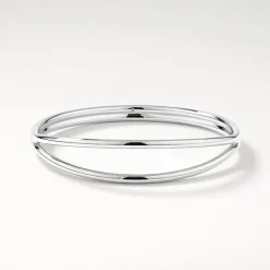 Discount Double Band Split Bangle in Silver 925 Sterling Silver | Bracelets & Bangles