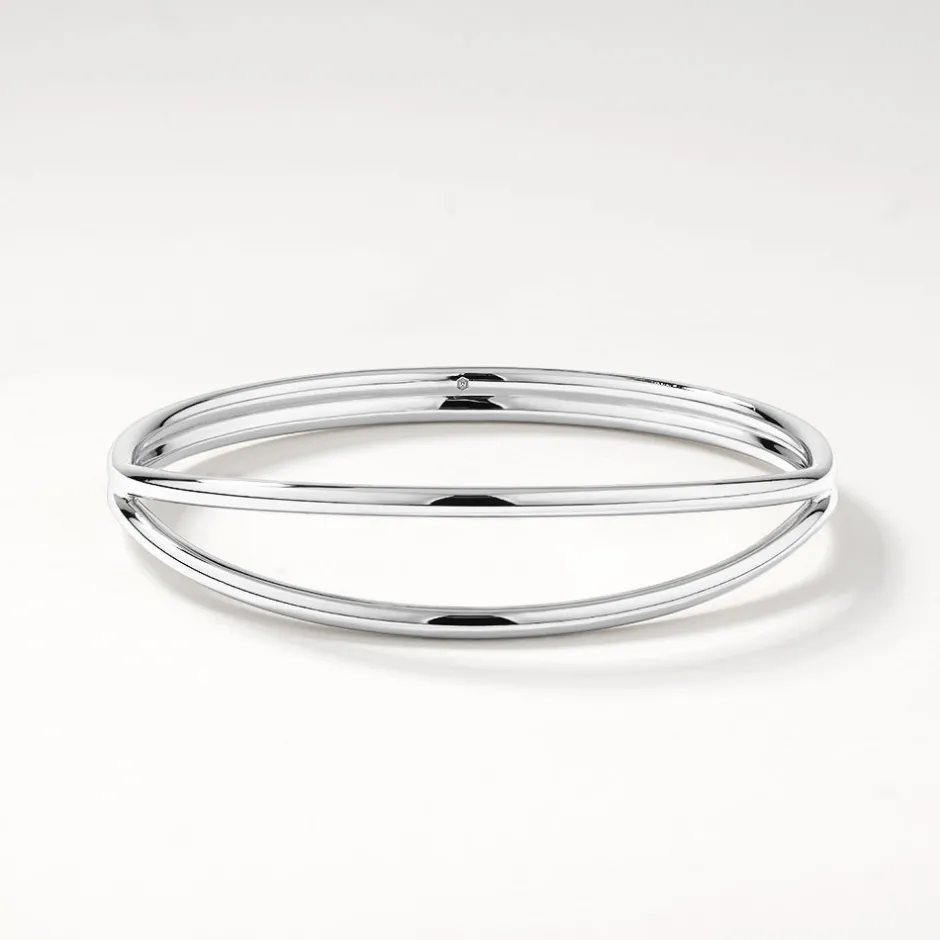 Discount Double Band Split Bangle in Silver 925 Sterling Silver | Bracelets & Bangles