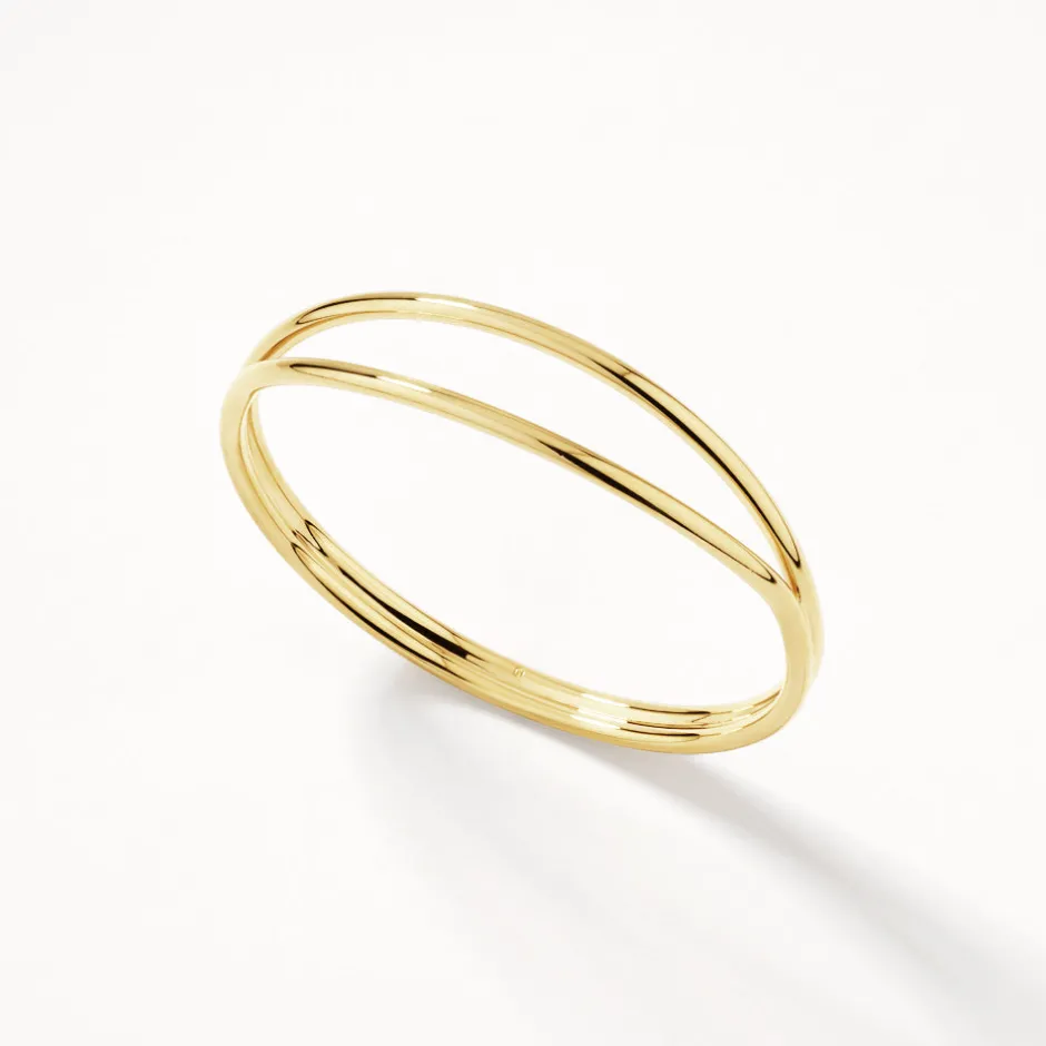 Outlet Double Band Split Bangle in Gold 18k Fine Gold Plated | Bracelets & Bangles