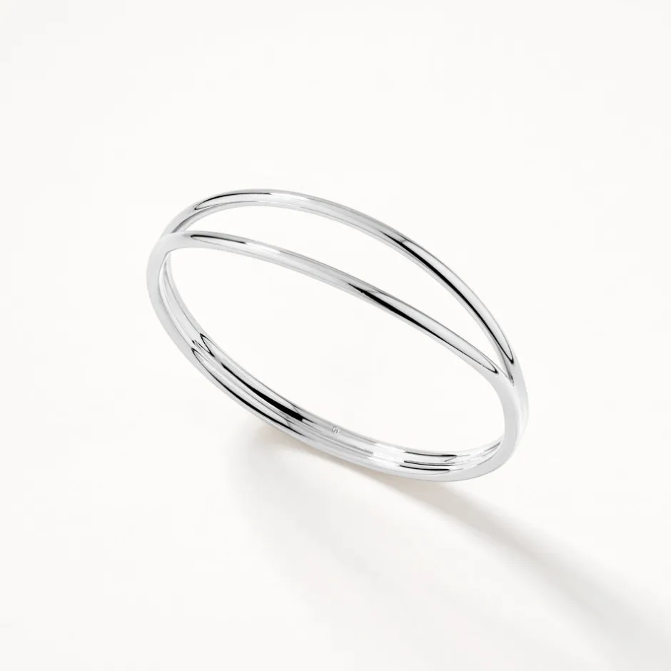 Discount Double Band Split Bangle in Silver 925 Sterling Silver | Bracelets & Bangles