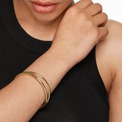 Outlet Double Band Split Bangle in Gold 18k Fine Gold Plated | Bracelets & Bangles