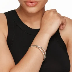 Discount Double Band Split Bangle in Silver 925 Sterling Silver | Bracelets & Bangles