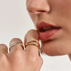 New Double Band Split Ring  in Gold 18k Fine Gold Plated | Rings