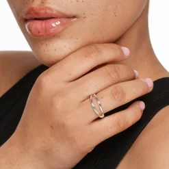 Outlet Double Band Split Ring in Silver 925 Sterling Silver | Rings