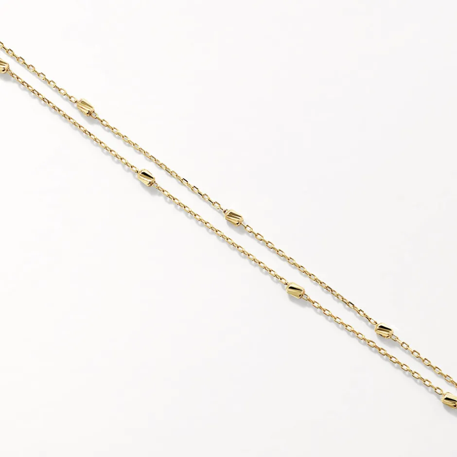 Discount Double Chain Bead Station Bracelet in 10k Gold Bracelets & Bangles | Bracelets